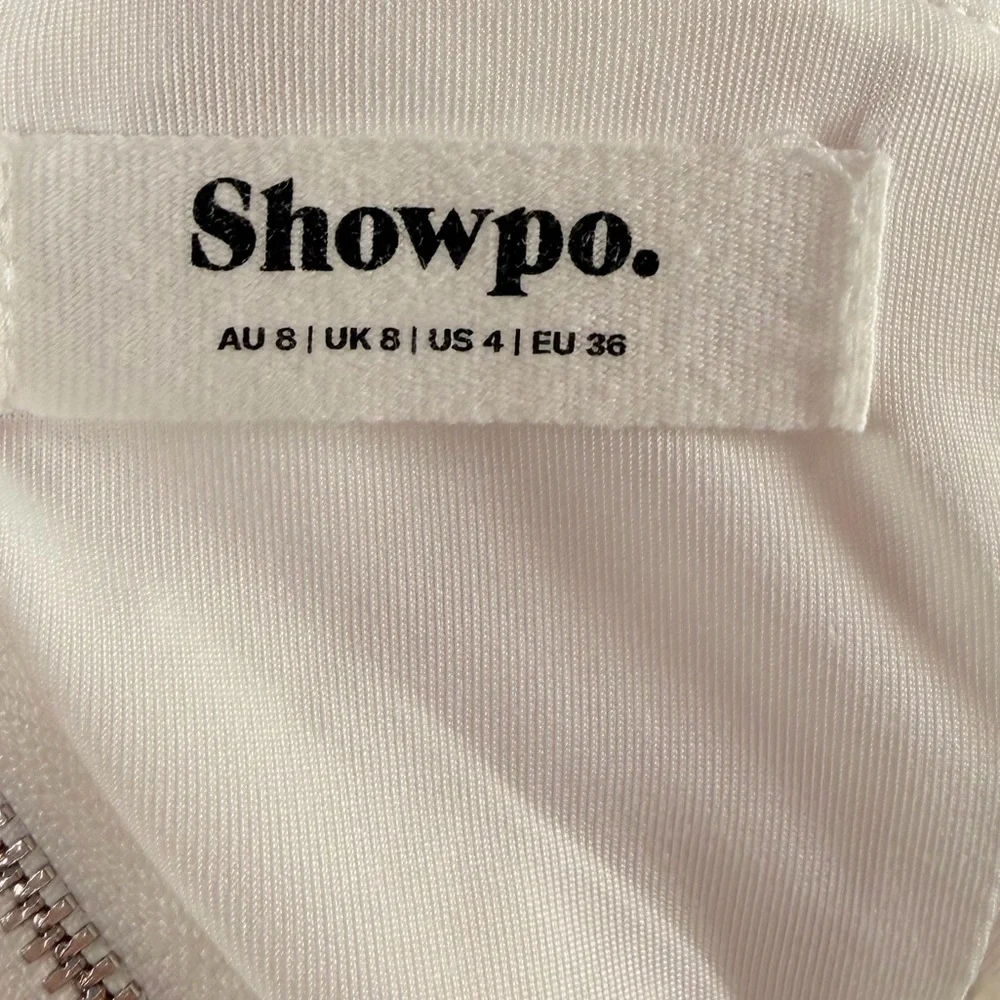 Showpo Cut Out Slit Maxi‎ Dress in White Size 4